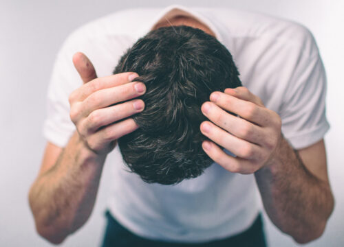 Photo of a man showing hair growth after PRP treatments